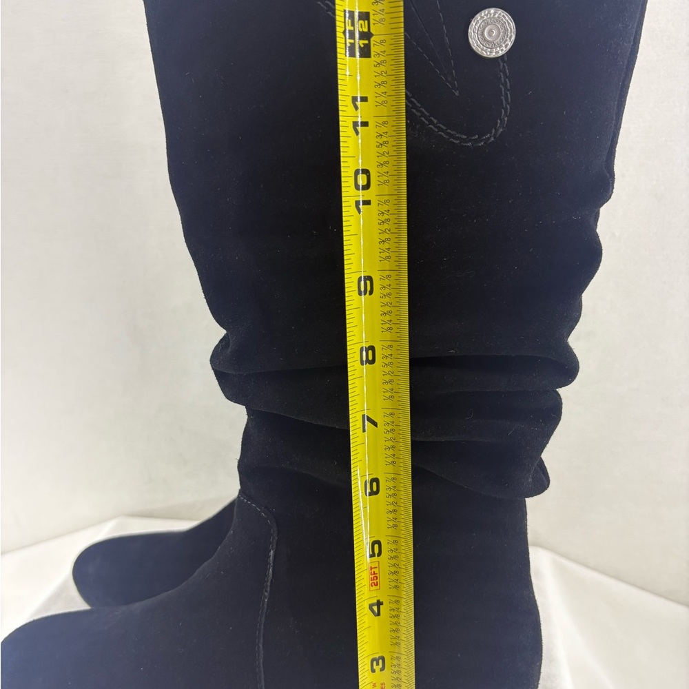 ARRAY Dixie Black suede Slouch Mid-Calf Heel Boot… - image 9